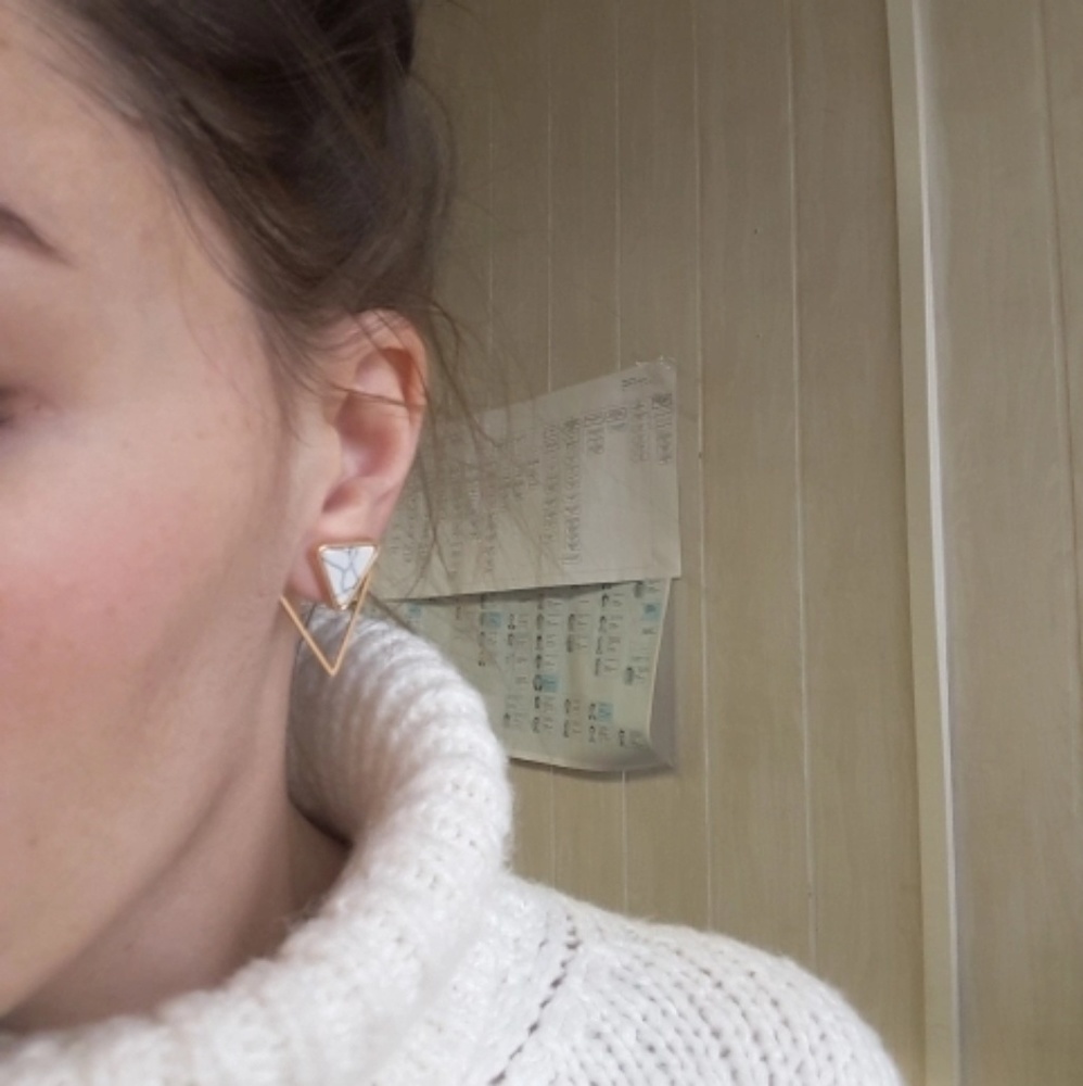 Marble Triangle Ear Jackets - Picture 4 of 6